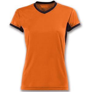 T-shirt sportif vert à col en V et manches courtes pour femme, coupe classique, séchage rapide, en polyester tricoté, couleur unie, idéal printemps-été - Product Image 2