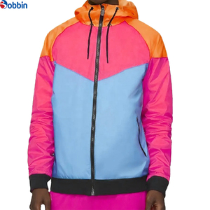 Ensemble de survêtement coupe-vent pour homme, qualité supérieure, avec logo personnalisé, ensemble de jogging coupe-vent zippé pour homme, grandes tailles, color block - Product Image 5