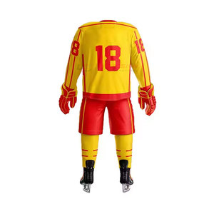 Ensemble d'uniformes de hockey sur glace unisexes personnalisés, respirants, 100% polyester, de haute qualité, pour adultes, service OEM, livraison directe d'usine - Product Image 3