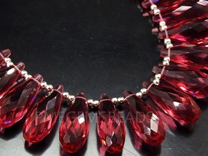Cuentas de Cuarzo Rosa Rubelita en Forma de Lágrima de Cristal Hidrofílico, 20x8mm, Facetadas, Piedra Suelta Certificada para Joyería DIY, Venta al por Mayor - Product Image 6