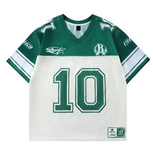 Maillot de football américain rétro en mesh respirant, personnalisé avec nom et numéro, 100 % polyester, prix usine. - Product Image 1