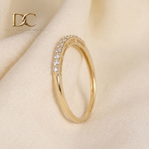 Bague en or massif 10 carats avec diamant de laboratoire taille brillant rond, bijoux fins pour femme, certifiée IGI, alliance de luxe pour mariage et soirée - Product Image 4