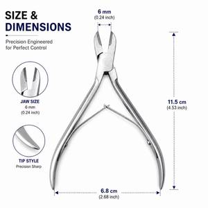 Coupe-ongles professionnel en acier inoxydable 12,5 mm à lame biseautée et pointe incurvée pour usage adulte - Product Image 3