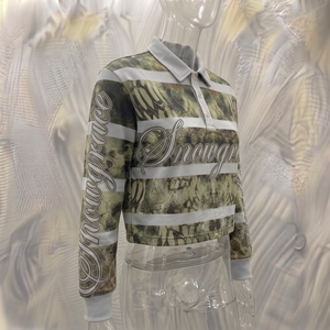 เสื้อสเวตเตอร์แขนยาว Snowgrace แบบ Color Block ปักโลโก้ คอปกพับได้ ทรงปกติ สำหรับทุกเพศ - Product Image 2