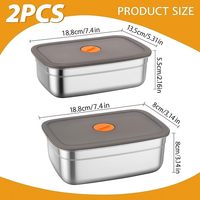 Ensemble de contenants alimentaires empilables en acier inoxydable avec couvercles hermétiques, boîtes de rangement en métal anti-fuite pour la cuisine