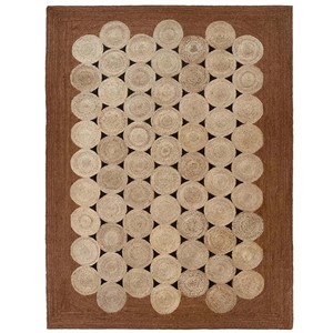 Handcrafted Jute Area Rug Rectangle Geometric Pattern Natural Brown Beige Modern Living Room Floor Decor Spot Clean Washable - Product Image 1