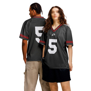 เสื้อเจอร์ซีย์อเมริกันฟุตบอลแบบตาข่าย ยูนิเซ็กซ์ คอวี เสื้อทีม ระบายอากาศได้ดี เสื้อกีฬาลายทาง เสื้อฟุตบอล  รับสกรีนโลโก้ เสื้อยืดตาข่าย - Product Image 2