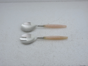 stainless steel salad <b>server</b> resin handle salad tools cutlery set kitchen tools salad <b>server</b> spoon fork <b>buffet</b> catering private - Product Image 1