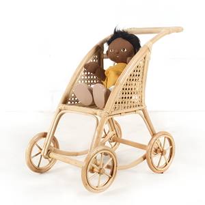 Prix ​​bas pour l'achat en gros de poussette pour poupée, jouet pour enfant, poussette en rotin naturel, landau pour poupées - Product Image 6