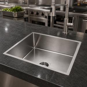 Fregadero de Cocina de Acero Inoxidable Grado 304, de un Solo Tazón, Cuadrado, para Instalar Bajo Encimera, Acabado Cepillado - Product Image 6