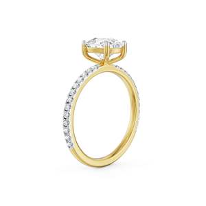 Bague de fiançailles en moissanite taille émeraude avec bande pavée, centre solitaire, cadeau tendance pour mariage et fête, bijoux en argent 925 plaqué or - Product Image 3