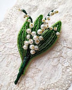 Broche Artesanal Bordado a Mano con Cuentas, Elegante Pin de Moda para Mujer, Broche de Lujo Bordado a Mano con Cuentas, Decorativo - Product Image 3