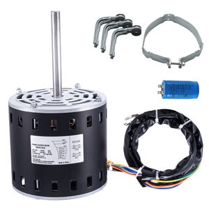 Motore per Ventilatore di Forno 3/4HP 208/230V con 5 Velocità 1075RPM Telaio 48 Lunghezza Albero 4.8\" 10 F/450V Capacità Rotazione CW/CCW 12V - Product Image 1