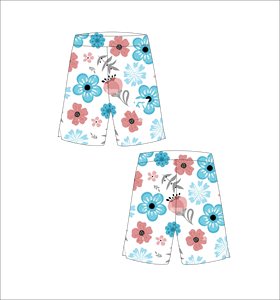 Pantalones Cortos de Baloncesto de Malla Sublimada Personalizados para Hombre, de Secado Rápido, para Entrenamiento, Gimnasio, Fitness, Deportes, en Blanco, Azul, Coral, Rosa, Retro, Floral - Product Image 1