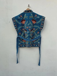 Nitin Exports <b>Velvet</b> Suzani Embroidered Vest Boho Festival Floral Waistcoat Handmade Ethnic <b>Jacket</b> Sleeveless Bohemian Layer - Product Image 2