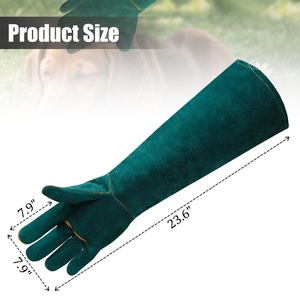 ถุงมือเชื่อมหนังวัวแท้คุณภาพสูง แบบยาว ป้องกันความร้อน ทนทาน เหมาะสำหรับงานดับเพลิง ป้องกันไฟ และทำบาร์บีคิว - Product Image 3