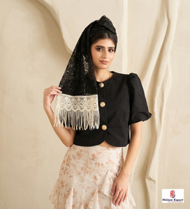 Luxury Custom Printed Silk Square Scarf With Tassel Lightweight Fabric Women Fashion Headscarf OEM Manufacturer Supply - Product Image 4