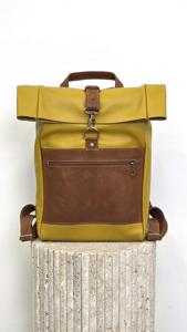 Large Capacity Leather <b>Roll</b> Top Rucksack Expandable Luggage Bag For International Trade Distribution LTBP-0264 - Product Image 3