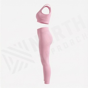 <b>Low</b> Moq Custom Material Yoga Set Made Workout New Arrival For Women Athletic Seamless Clothing Gym Activewear Tracksuits - Product Image 3