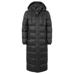 Chaqueta bomber larga con capucha para mujer, abrigo de invierno con bolsillos y cierre de cremallera, tejido aislante, gruesa, para exteriores - Product Image 1
