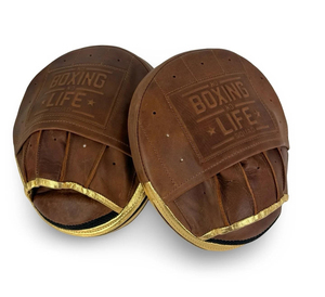 ถุงมือซ้อมมวยโค้ง Brown No Boxing No Life สำหรับฝึกซ้อมมืออาชีพ - ถุงมือซ้อมคุณภาพสูง หนังวัวแท้เกรดพรีเมียม แบบเต็มนิ้ว - Product Image 3