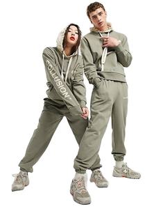 Sudadera Unisex de Talla Grande, Jersey Ajustado, Pantalones de Chándal, Chándal Grueso con Capucha, Diseño de Logo a Elegir, Otoño e Invierno - Product Image 1