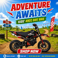 Mini moto à essence Black Yaztor 49cc, moto à 2 temps, refroidie par air, mini moto pour enfants et adolescents, moto tout-terrain pour enfants