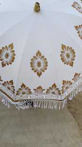Parasol de jardin pliant en tube de fer à motif unique imprimé en relief, style bohème indien, parasol de plage, protection solaire pour patios, fait main - Product Image 5