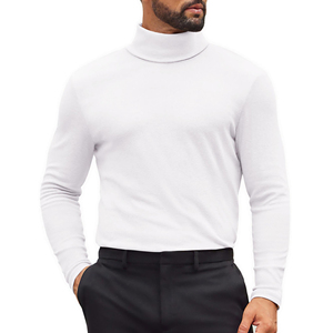 Pull élégant pour homme à col roulé en coton et polyester, tricot de luxe pour l'été, idéal pour les tenues décontractées ou professionnelles, chemise douce haut de gamme pour homme - Product Image 1