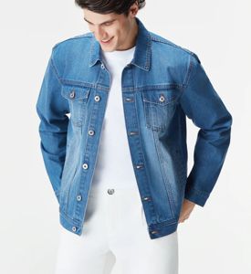 Custom Classic Blue Denim <b>Jacket</b> for Men Contrast Stitch Basic Casual Style Jean <b>Jackets</b> Factory Direct <b>Trucker</b> Clothing Mens - Product Image 6