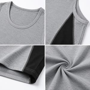 Débardeur sans manches gris pour homme HMA Sports Apparels, col rond, coupe sportive, tricoté en polyester respirant, couleur unie, vêtements de sport - Product Image 5