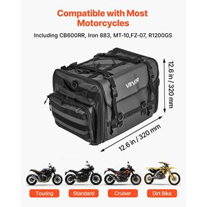 40-60L espandibile borsa da sedile posteriore impermeabile spallacci pieghevoli sport all'aria aperta moto deposito bagagli nero moto moto - Product Image 2