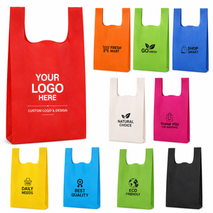 ถุงผ้า Non Woven พิมพ์โลโก้ตามสั่ง คุณภาพสูง เป็นมิตรกับสิ่งแวดล้อม แบบ W Cut ขนาด 10x14 ซม. ขายส่ง ราคาถูก ส่งออกจากอินเดีย - Product Image 1