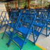 Steel Alloy <b>Step</b> Ladder 3 <b>Steps</b> 300 lb Capacity <b>Portable</b> Home Use with Wheels and Handle - Product Image 2