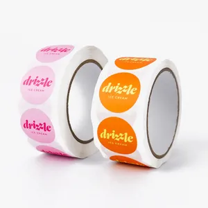 Etiquetas Adhesivas Circulares Personalizadas con Logotipo, Impresas con UV en Vinilo Resistente al Agua, Etiquetas Redondas Resistentes y Legibles para Empaque de Hamburguesas - Product Image 4