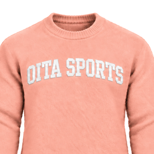 Custom Blush Pink Men Fuzzy Knit Sweater Crew Neck Long Sleeve Warm Casual Winter Pullover <b>Jumper</b> with Custom Raised Chest Logo - Product Image 3