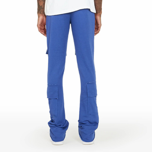 <b>Vintage</b> Casual Style Men Colorblock Stacked Sweatpants Heavyweight Fleece Flare <b>Track</b> <b>Pants</b> - Product Image 3