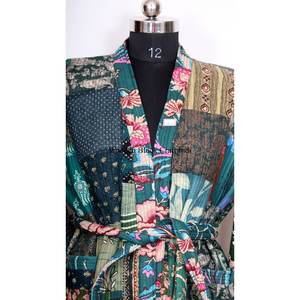 Kimono en soie kantha 100% de haute qualité, imprimé, élégant, luxueux, avec motifs magnifiques, logo personnalisable, doux, idéal pour le printemps - Product Image 4