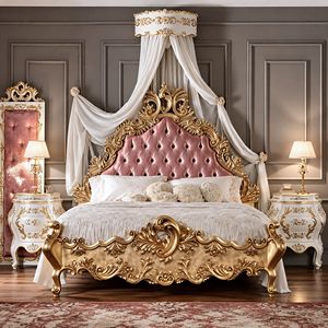 Juego de dormitorio Virellessa Premium de madera maciza de teca, muebles de dormitorio de lujo de madera, hechos a mano, elegantes y clásicos. - Product Image 1