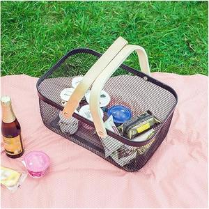 Paniers de rangement robustes en fil d'acier et bois massif pour cuisine, placard, garde-manger et rangement domestique - Product Image 2