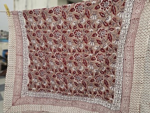 Indian Hand Block Print Cotton Long <b>Sarong</b> Pareo Floral Beach Wrap <b>Bikini</b> Cover up Lightweight Breathable Summer Scarf Women - Product Image 2