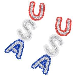 <b>Top</b> Handwork Beaded Embroidery for University Drop <b>Earrings</b> Custom Colors Trendy High Quality Unique Unisex - Product Image 2