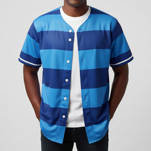 100% Polyester Sublimated Customized Men's <b>Baseball</b> Jersey Short High Quality Breathable Striped Plus Size New Arrived - Product Image 4