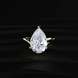 Bague de fiançailles en diamant de laboratoire avec accents, style classique et romantique, diamant Radiant Love, provenant d'un fournisseur et fabricant indien - Product Image 2