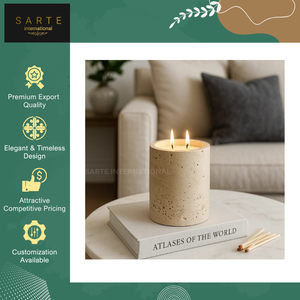 Support de bougie en pierre de travertin naturelle, fait main, résistant à la chaleur, écologique, de haute qualité, pour la maison et Noël, vente en gros - Product Image 3