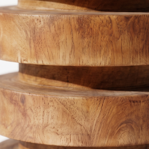 Natural Teak Wood <b>Stool</b> Round Seat Eco-Friendly Modern Design Accent Side Step for Home <b>Office</b> School Cafe Hotel - Product Image 3