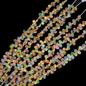 Perles en forme de poire à facettes en opale orange naturelle faites à la main brin de pierres précieuses de 6 pouces pour la fabrication de bijoux créatifs Bracelet collier bague - Product Image 2