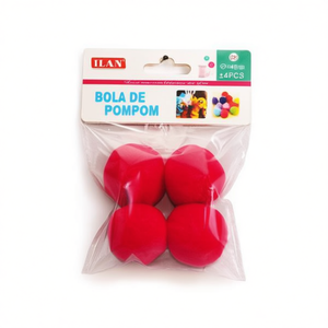 Boule de pompon Ilan 4,0 cm rouge pour la création de décorations - Product Image 1