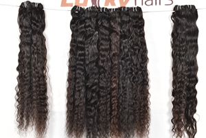 Bouncy Curly Indian Remy Virgin <b>Human</b> <b>Hair</b> <b>Weave</b> Bundle Natural Dark Color Black Deep Wave Spring Curl Full Volume Double Drawn - Product Image 3
