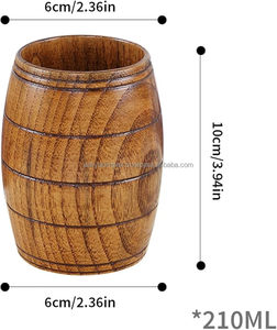 Chope à bière en bois faite à la main Chope à bière (bois beige) Chope à boire en bois de chêne au prix le plus bas d'AALIYAN IMPEX - Product Image 5